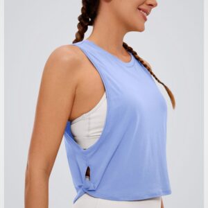 Cotton Cropped Tank Tops for Women – Sleeveless Yoga & Workout Tops