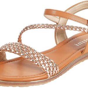 Women's Braided Strappy Flat Sandals with Memory Foam
