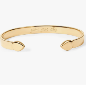 14K Gold Plated Stainless Steel Bangle - Adjustable Mantra Cuff