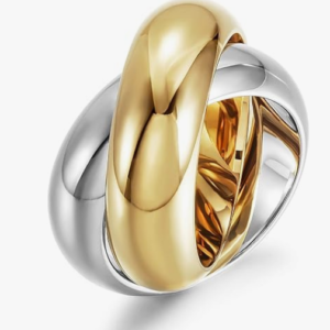 14K Gold Plated Double Cocktail Rings for Women