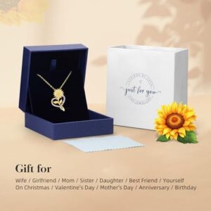 Mothers Day Gifts for Wife, 18k Gold Plated Sunflower Necklaces